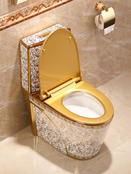 Golden Toilet UAE Dubai Plated Golden Color Gold Toilet Bowl WC GD-1010